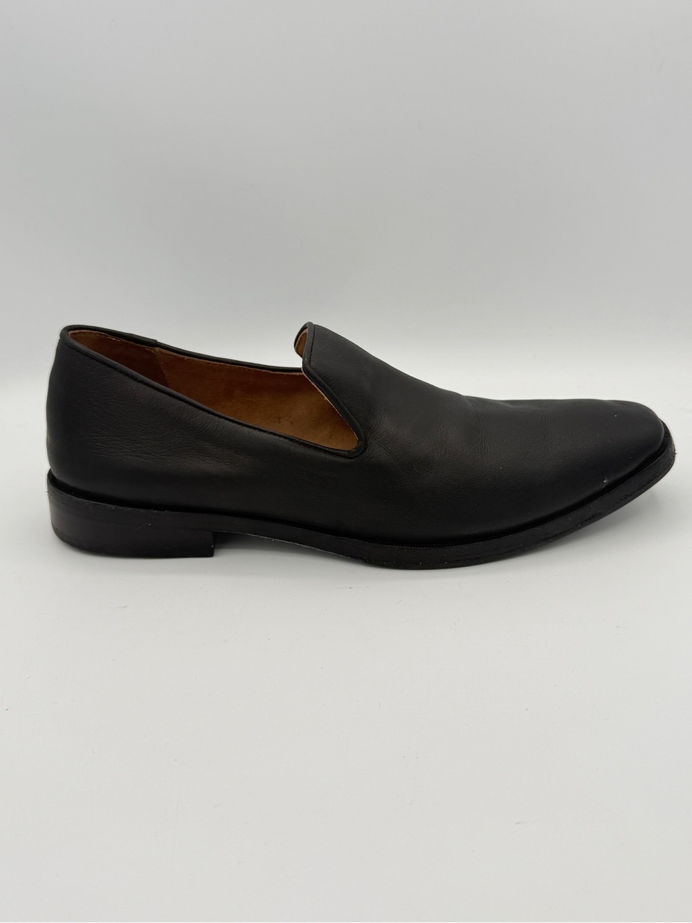 Poppy Barley Black Leather Loafers Minimalist Academia 7
